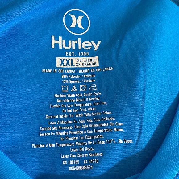 HURLEY Men’s Long Sleeve Shirt Moisture Wicking UPF 50 Protection Size XXL - Picture 4 of 6